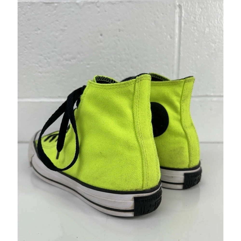 Converse High-Top Sneakers Neon Green‎ and Black Men's Size 7 - Picture 4 of 9